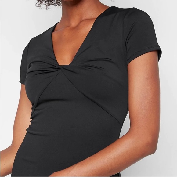 Express Black Bodycontour Short Sleeve Sheath Dress - XXS - Picture 3 of 9